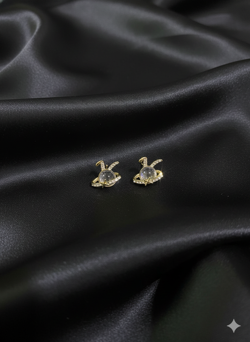 Sparkling Lunar Bunny Studs