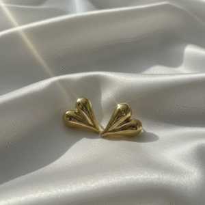 Trinity Heart – Gold-Tone Earrings