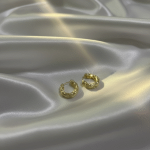 Golden Ripple – Textured Hoop Earrings