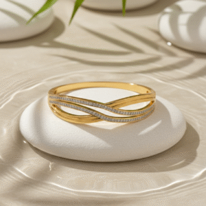 Twilight Weave – Gold-Tone Anti-Tarnish Bracelet