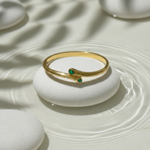 Verdant Drops – Gold-Tone Anti-Tarnish Ring