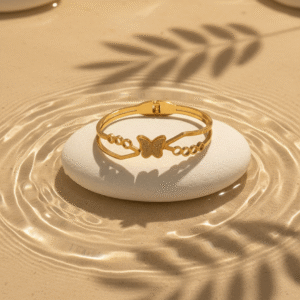 Butterfly Crest – Gold-Tone Anti-Tarnish Bracelet