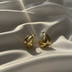 Lustre Curve Teardrop Earrings