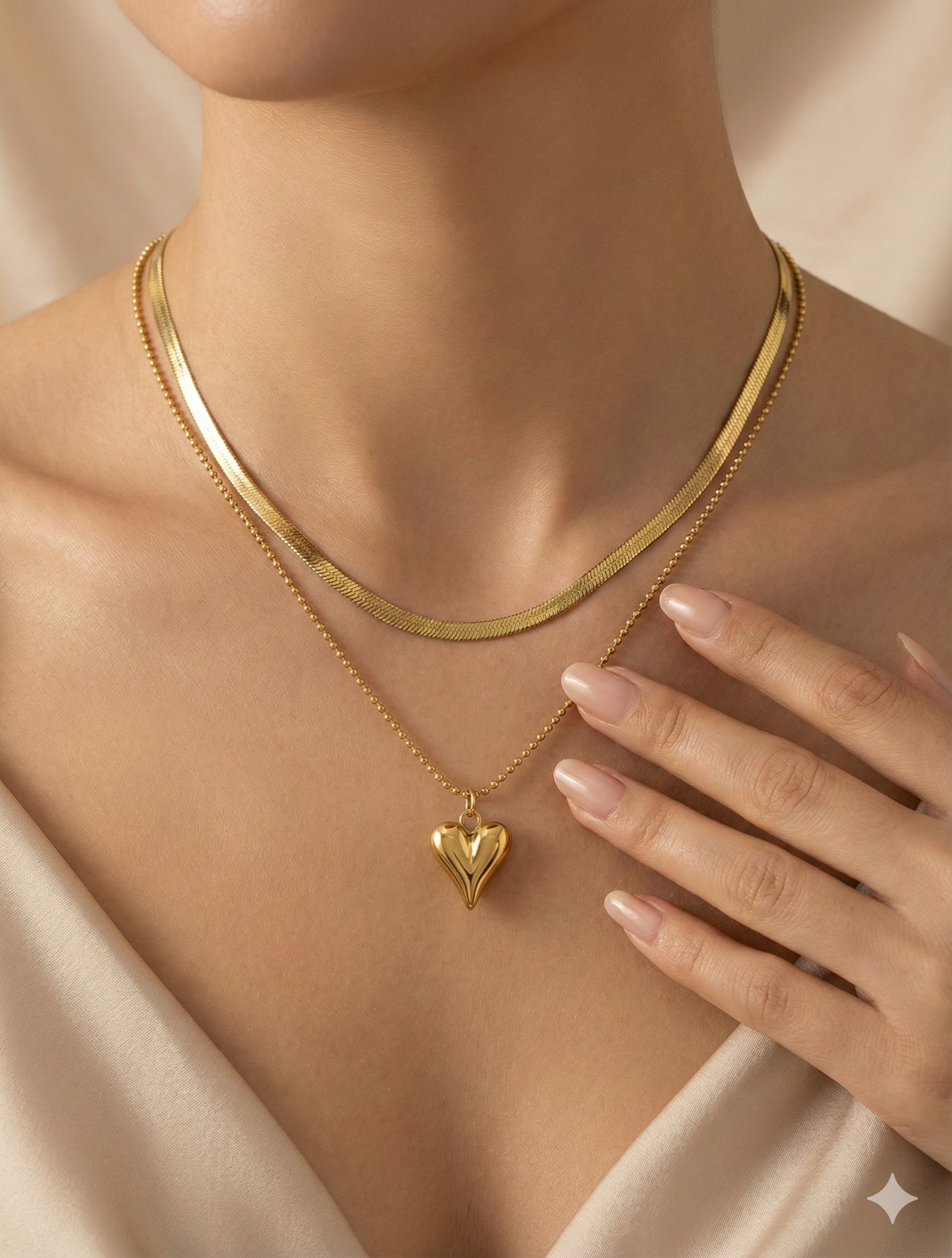 Golden Heartline – Anti Tarnish Chain