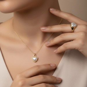 Pearl Embrace – Anti Tarnish Chain with Earrings and Ring