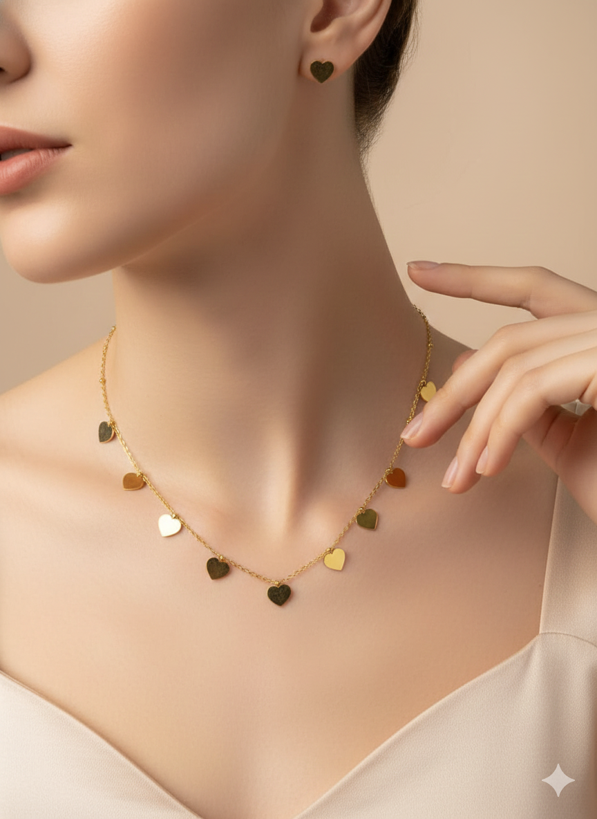 Charm Cascade – Anti Tarnish Chain with Studs